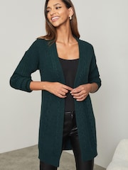 Lipsy Teal Green Regular Cable Cardigan - Image 1 of 4
