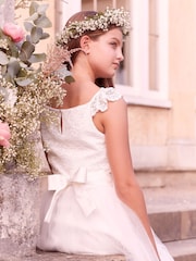 Lipsy Ivory Tulle Lace Bodice Occasion Dress - Image 2 of 3