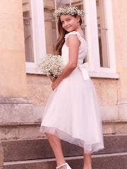 Lipsy Ivory Tulle Lace Bodice Occasion Dress - Image 3 of 3
