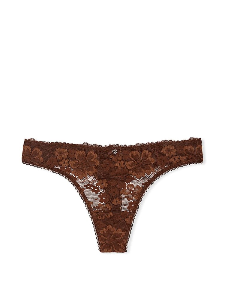 Victoria's Secret Ganache Nude Lace Thong Knickers - Image 3 of 3