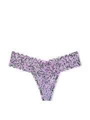 Victoria's Secret Black Vine Heart Floral Lace Thong Knickers - Image 3 of 3