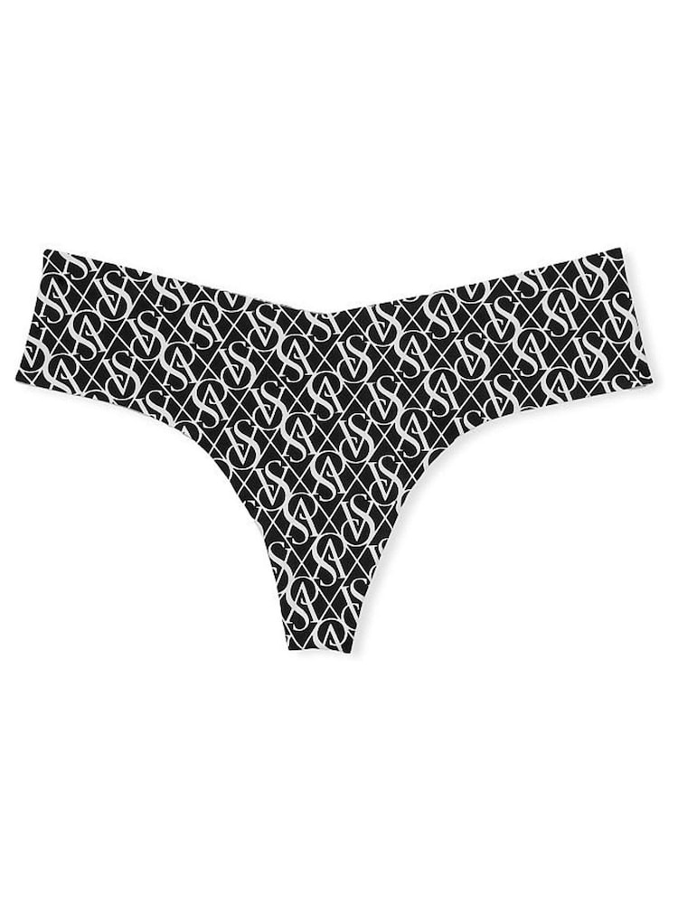 Victoria's Secret Black Diamond Logo Smooth No Show Thong Knickers - Image 3 of 3