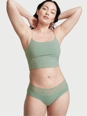 Victoria's Secret Sea Salt Green Lace Waist Cotton Hiphugger Knickers - Image 1 of 3