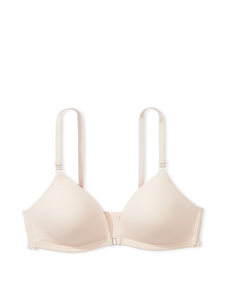 Victoria's Secret PINK Nude Marzipan Non Wired Lightly Lined Front Close Bra - Image 1 of 2