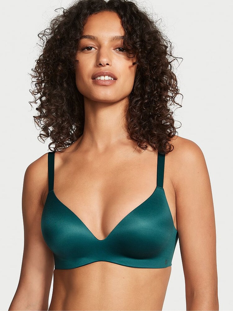 Victoria's Secret Black Ivy Green Lightly Lined Plunge Non Wired Bra - Image 1 of 3 Victoria's Secret Black Ivy Green Lightly Lined Plunge Non Wired Bra - Image 1 of 3