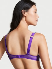 Victoria's Secret Bright Violet Purple Lace Shine Strap Plunge Push Up Bra - Image 2 of 4