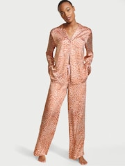 Victoria's Secret Leopard Satin Long Pyjama Set - Image 1 of 4