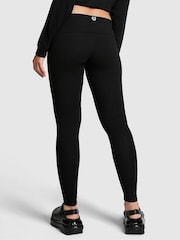 Victoria's Secret PINK Pure Black Cotton Foldover Legging - Image 2 of 3