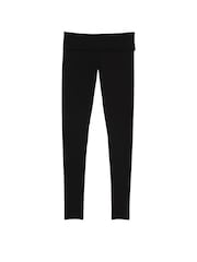 Victoria's Secret PINK Pure Black Cotton Foldover Legging - Image 3 of 3