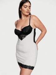 Victoria's Secret Mini Pin Dot White Modal Lace Mini Slip - Image 1 of 1