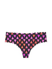 Victoria's Secret Black Watercolor Heart Noshow Thong Knickers - Image 3 of 3