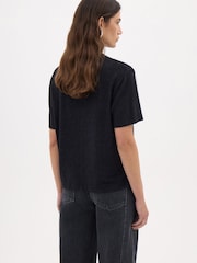 Hush Grey Elarae Supersoft Crew T-Shirt and Matching Scarf - Image 3 of 6