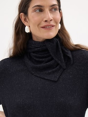 Hush Grey Elarae Supersoft Crew T-Shirt and Matching Scarf - Image 5 of 6