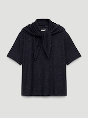 Hush Grey Elarae Supersoft Crew T-Shirt and Matching Scarf - Image 6 of 6