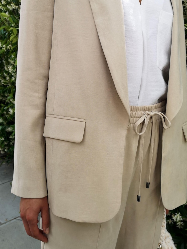 Rae Stone Edge To Edge Viscose Relaxed Blazer - Image 4 of 4