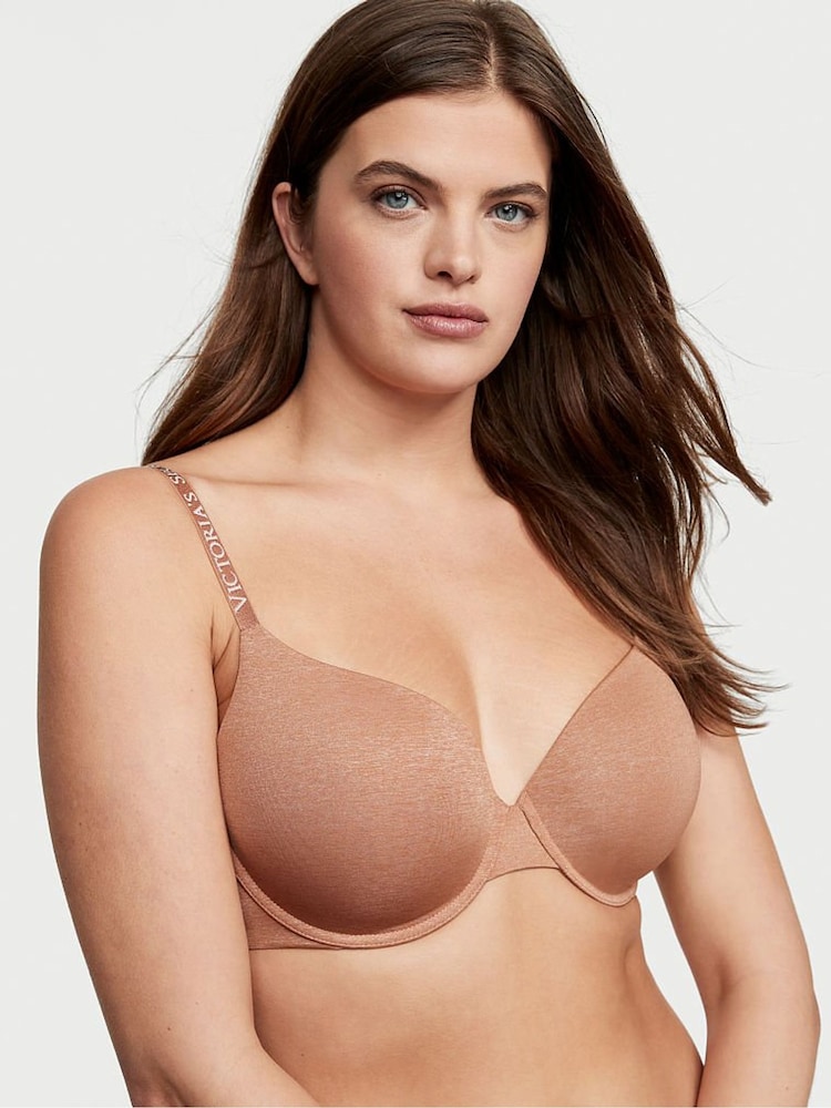 Victoria's Secret Brilliant Blush Orange Smooth Logo Strap Lightly Lined T-Shirt Bra - Image 1 of 3 Victoria's Secret Brilliant Blush Orange Smooth Logo Strap Lightly Lined T-Shirt Bra - Image 1 of 3
