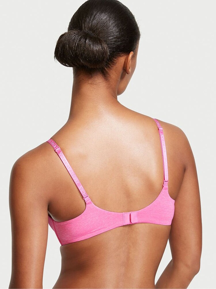 Victoria's Secret Hollywood Pink Smooth Logo Strap Lightly Lined Non Wired T-Shirt Bra - Image 2 of 3