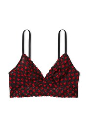Victoria's Secret Black Sketch Heart Lace Unlined Bralette - Image 3 of 3
