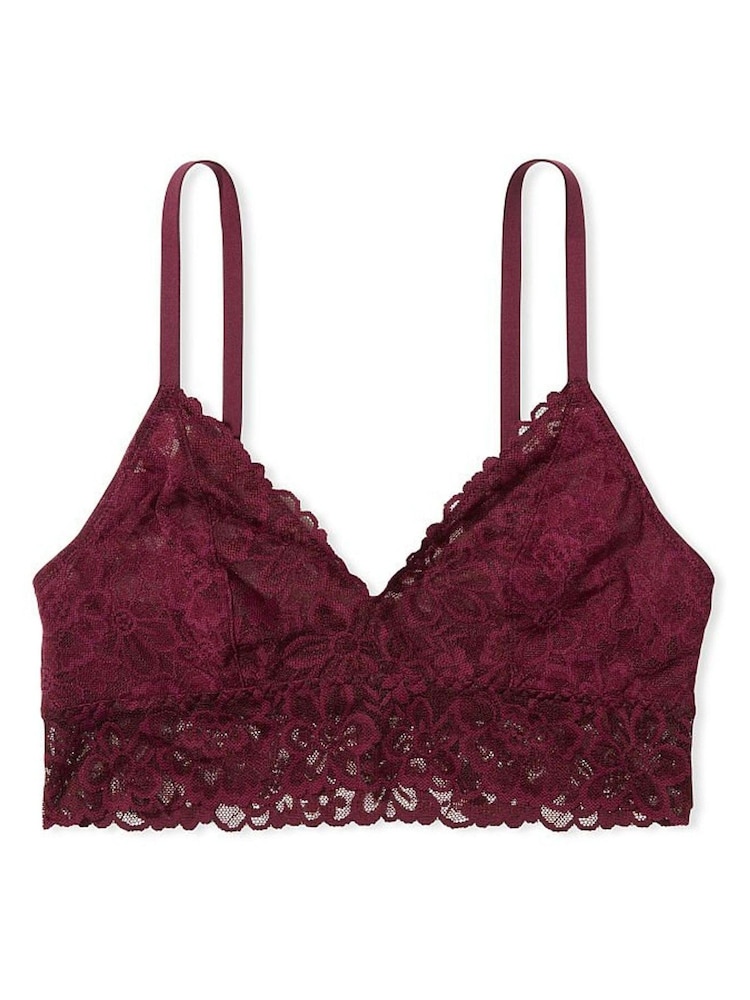 Victoria's Secret Burgundy Purple Lace Unlined Bralette - Image 3 of 3