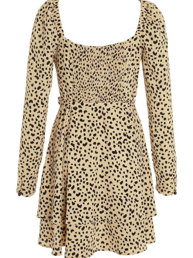 Quiz Neutral Animal Print Skater Dress - Image 6 of 6 Quiz Neutral Animal Print Skater Dress - Image 6 of 6