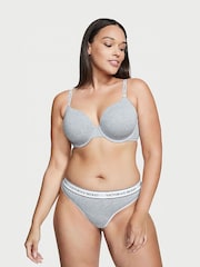 Victoria's Secret Grey Thong Logo Knickers - Image 1 of 3