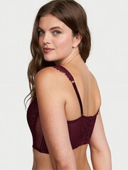 Victoria's Secret Burgundy Purple Lace Unlined Non Wired Corset Bra Top - Image 2 of 3