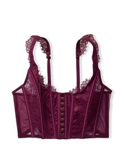 Victoria's Secret Burgundy Purple Lace Unlined Non Wired Corset Bra Top - Image 3 of 3
