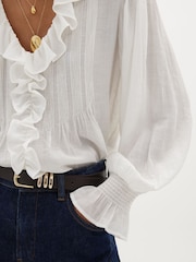 Hush White Koa Long Sleeve Crinkle Blouse - Image 4 of 5
