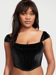 Victoria's Secret Black Velvet Corset Bra Top - Image 1 of 1