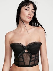 Victoria's Secret Black Velvet Corset Bra Top - Image 1 of 4