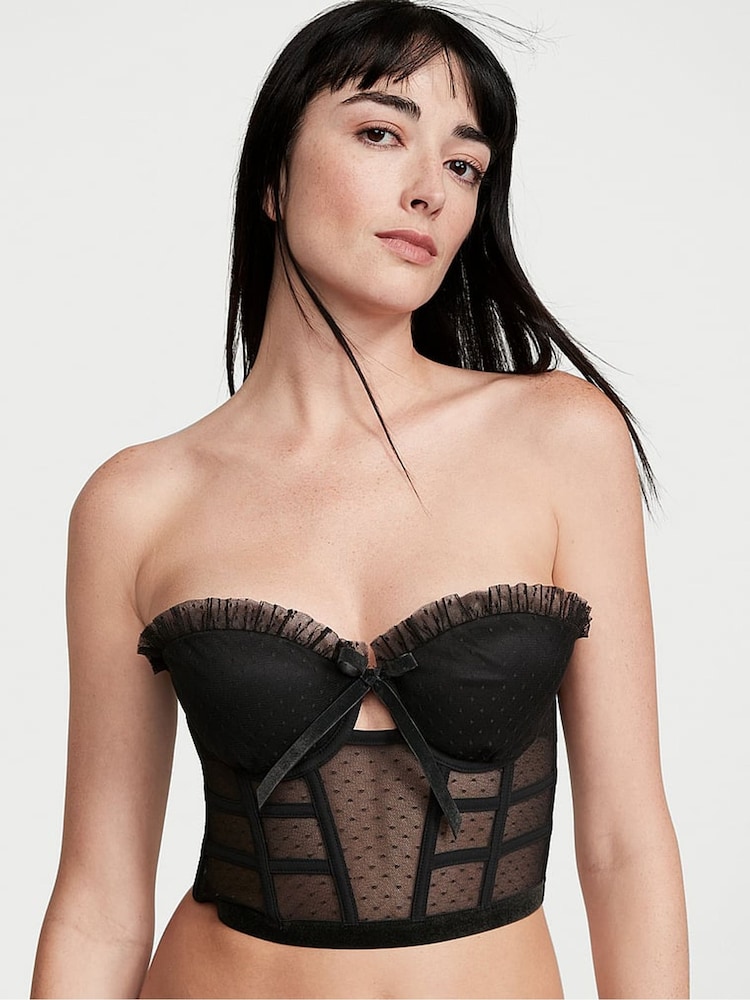 Victoria's Secret Black Velvet Corset Bra Top - Image 1 of 4 Victoria's Secret Black Velvet Corset Bra Top - Image 1 of 4