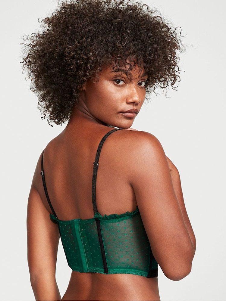 Victoria's Secret Spruce Green Black Trim Corset Bra Top - Image 2 of 4