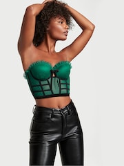 Victoria's Secret Spruce Green Black Trim Corset Bra Top - Image 3 of 4