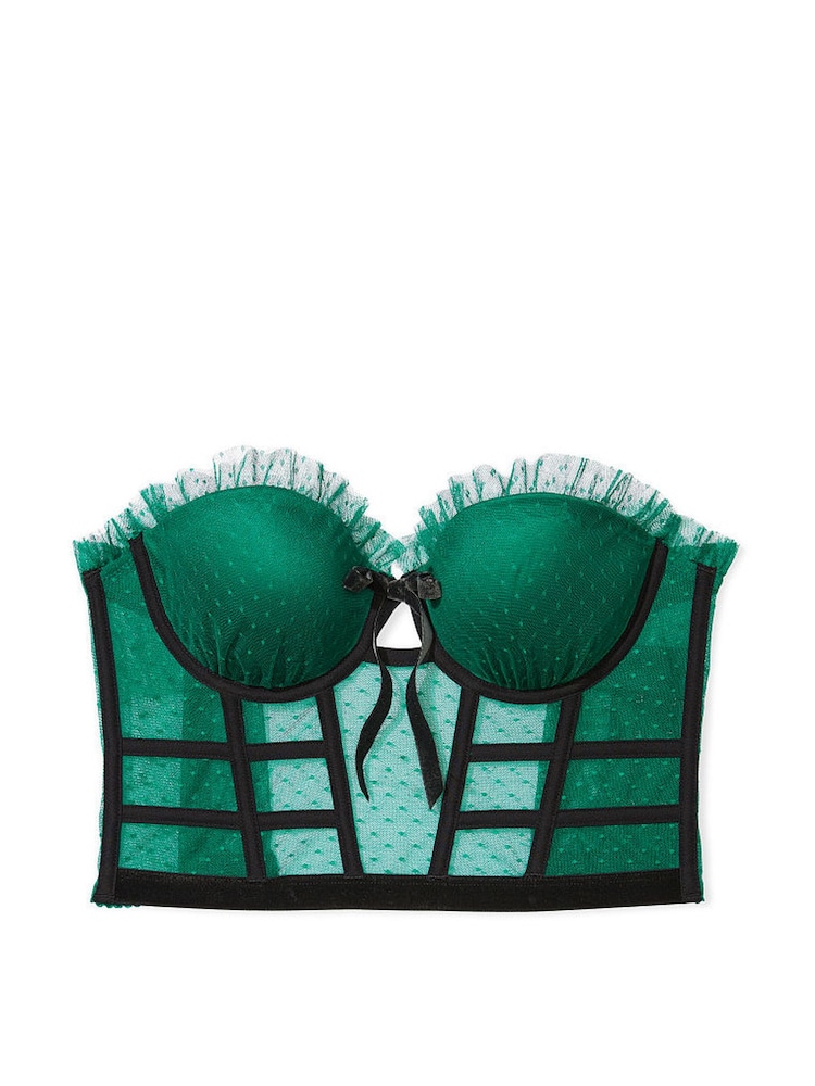 Victoria's Secret Spruce Green Black Trim Corset Bra Top - Image 4 of 4