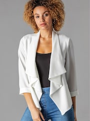 Roman White Waterfall 3/4 Sleeve Jacket - Image 1 of 4