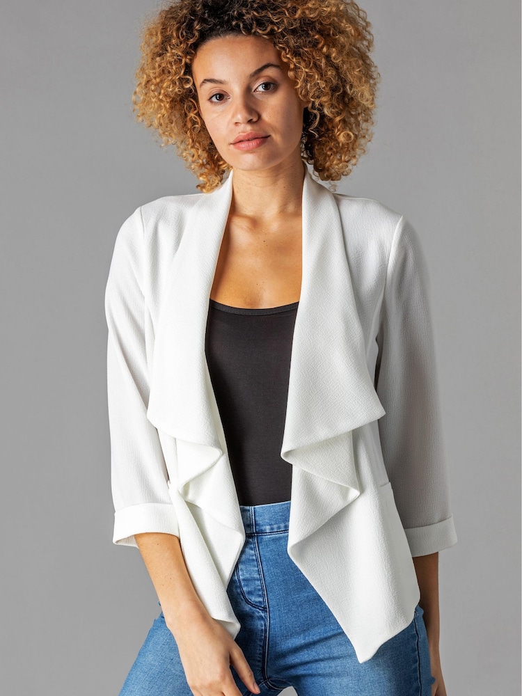 Roman White Waterfall 3/4 Sleeve Jacket - Image 1 of 4