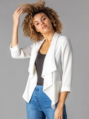 Roman White Waterfall 3/4 Sleeve Jacket - Image 4 of 4