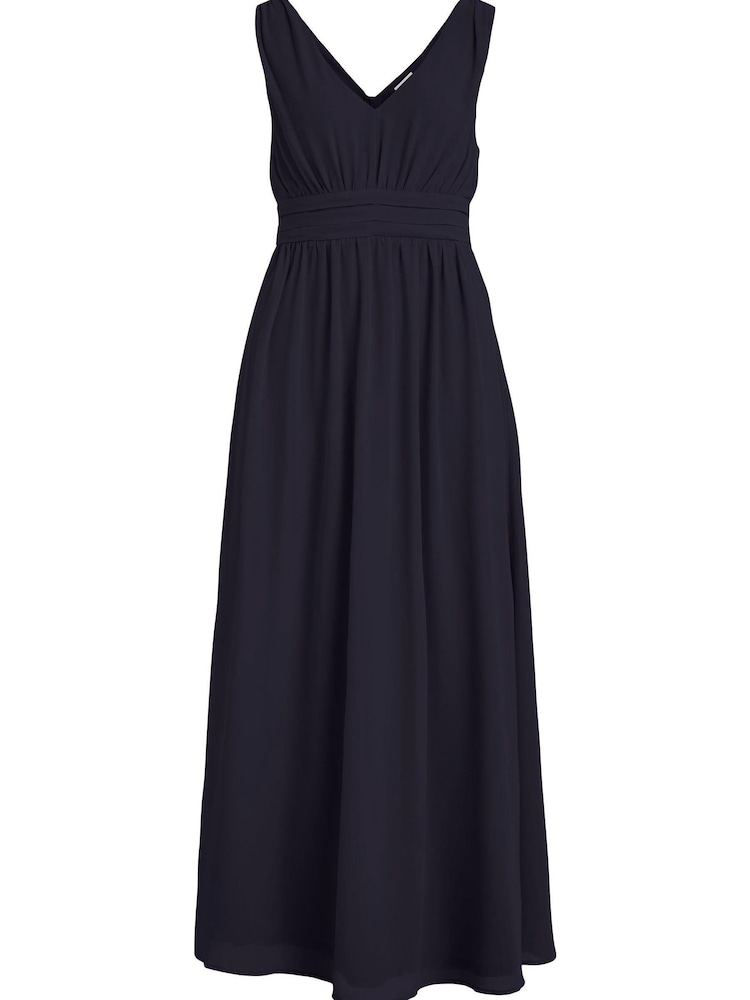 Vila Navy Sleeveless V Neck Tulle Maxi Dress - Image 5 of 5