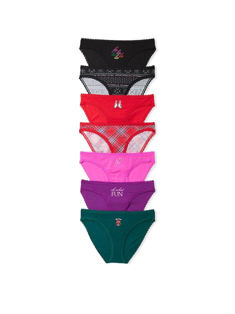 Victoria's Secret Green/Pink/Purple/Black Bikini Knickers Multipack - Image 1 of 1
