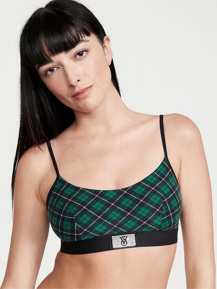 Victoria's Secret Shaded Spruce Green Buffalo Tartan Bralette Bra - Image 1 of 3 Victoria's Secret Shaded Spruce Green Buffalo Tartan Bralette Bra - Image 1 of 3