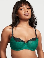 Victoria's Secret Spruce Green Lace trim Balcony Bra - Image 1 of 3