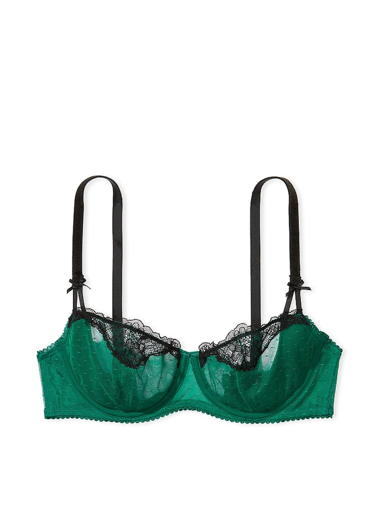 Victoria's Secret Spruce Green Lace trim Balcony Bra - Image 3 of 3
