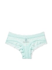 Victoria's Secret Blue Crystalline Birthstone Embroidery Cheeky Lace Knickers - Image 3 of 3