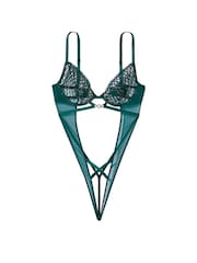 Victoria's Secret Black Ivy Green Geo Bodysuit - Image 3 of 3