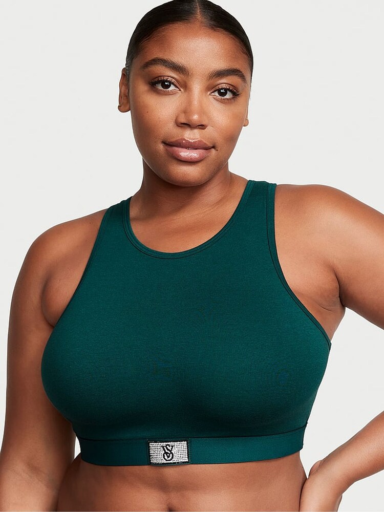 Victoria's Secret Black Ivy Green Bralette Low Impact T-Shirt Bra - Image 1 of 3
