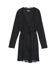 Victoria's Secret Black Modal Short Long Sleeve Robe - Image 3 of 3