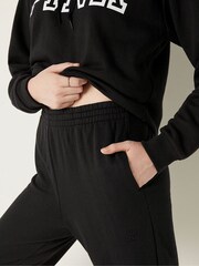 Victoria's Secret PINK Pure Black Fleece High Waist Full Length Jogger - Image 3 of 4