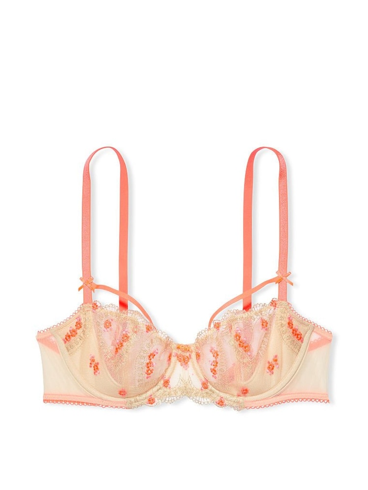 Victoria's Secret Champagne Nude Wicked Unlined Heart Embroidery  Balconette Bra - Image 4 of 4