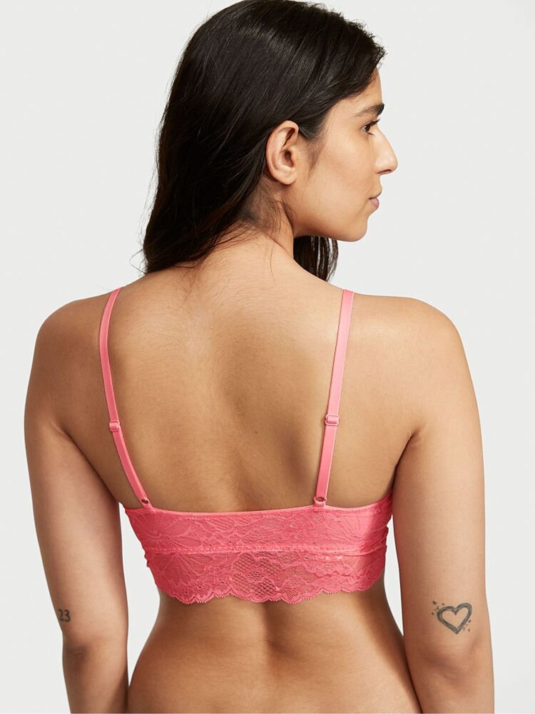 Victoria's Secret Cocktail Pink Lace Unlined Bralette - Image 2 of 2