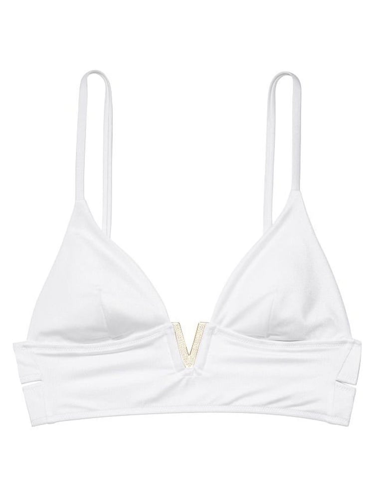 Victoria's Secret White Plunge Triangle Bikini Top - Image 3 of 3